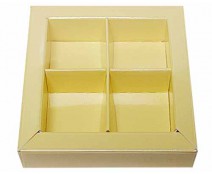 Windowbox 66x66x19mm 4 division crème laque 